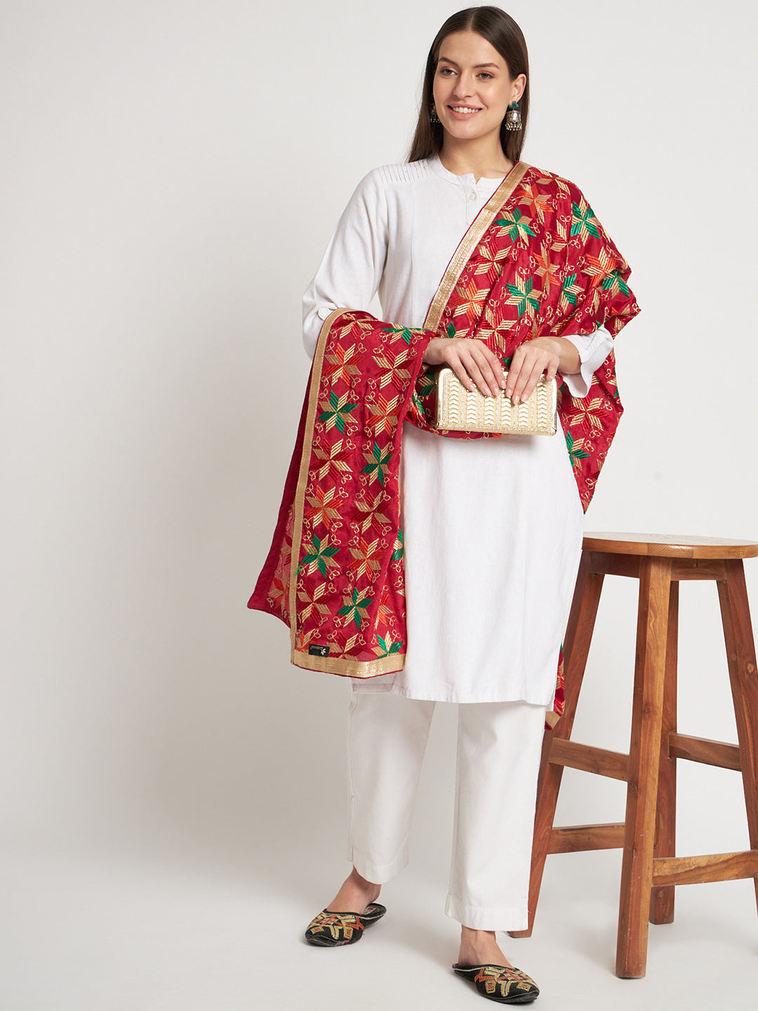 Punjabi Phulkari Dupatta with Heavy Embroidery | Multicolor