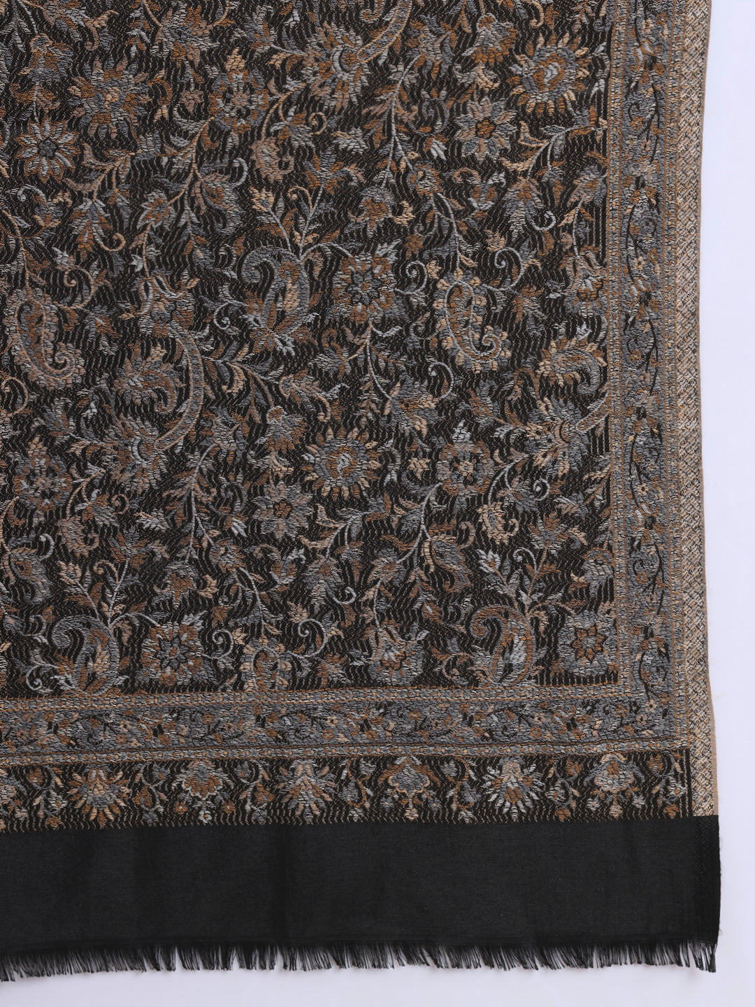 Kani Jacquard Weave Shawl for Men | Black