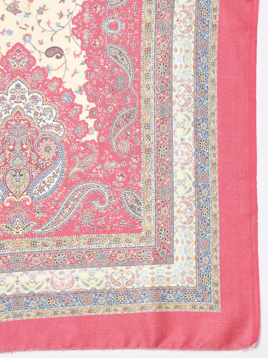 Unstitched Printed Design Kalamkari Handwork Dress Material | Pink