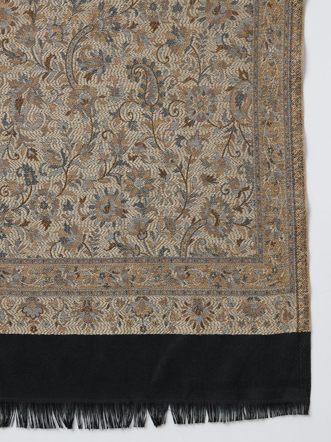 Kani Weave Woven Shawl for Women in Pashmina | Black