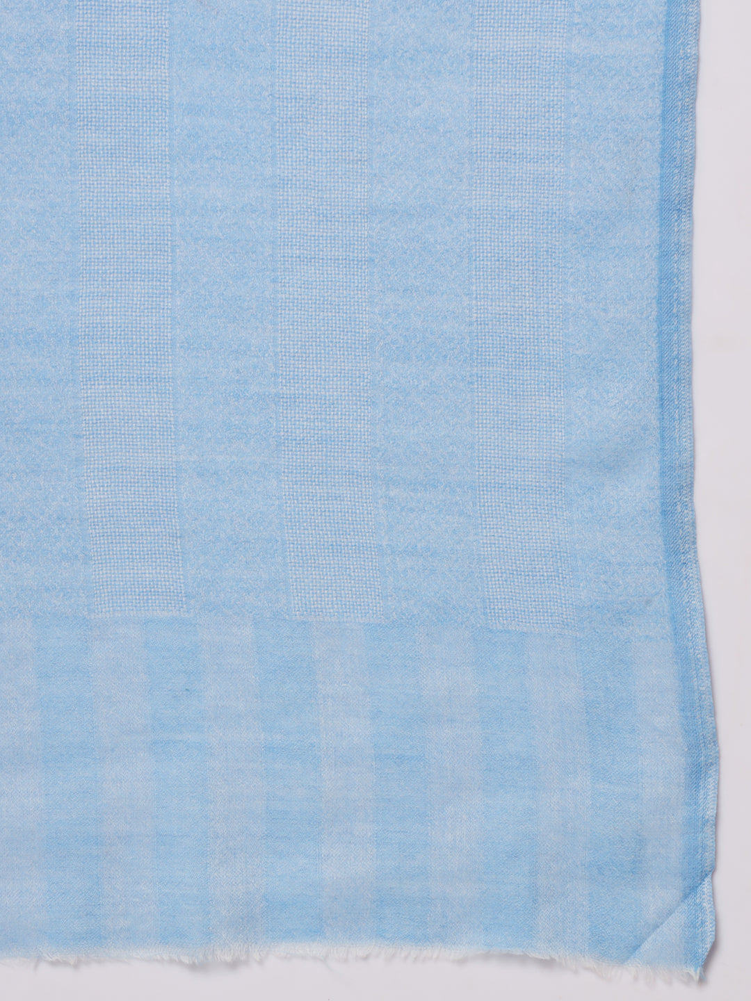 Pure Fine Wool Woolen Stole for Women in Striped weaving | Blue