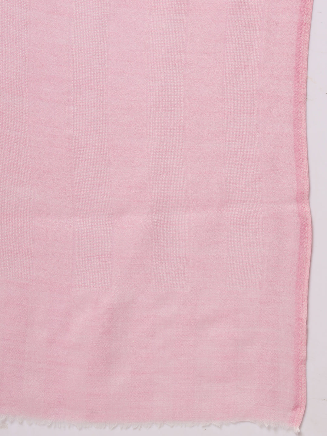 Pure Fine Wool Woolen Stole for Women in Striped weaving | Pink