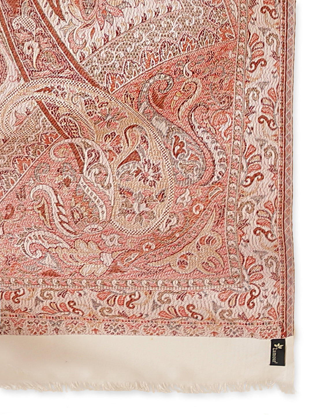 Jamawar Woollen Woven Shawl for Women in Kullu Stripes | White