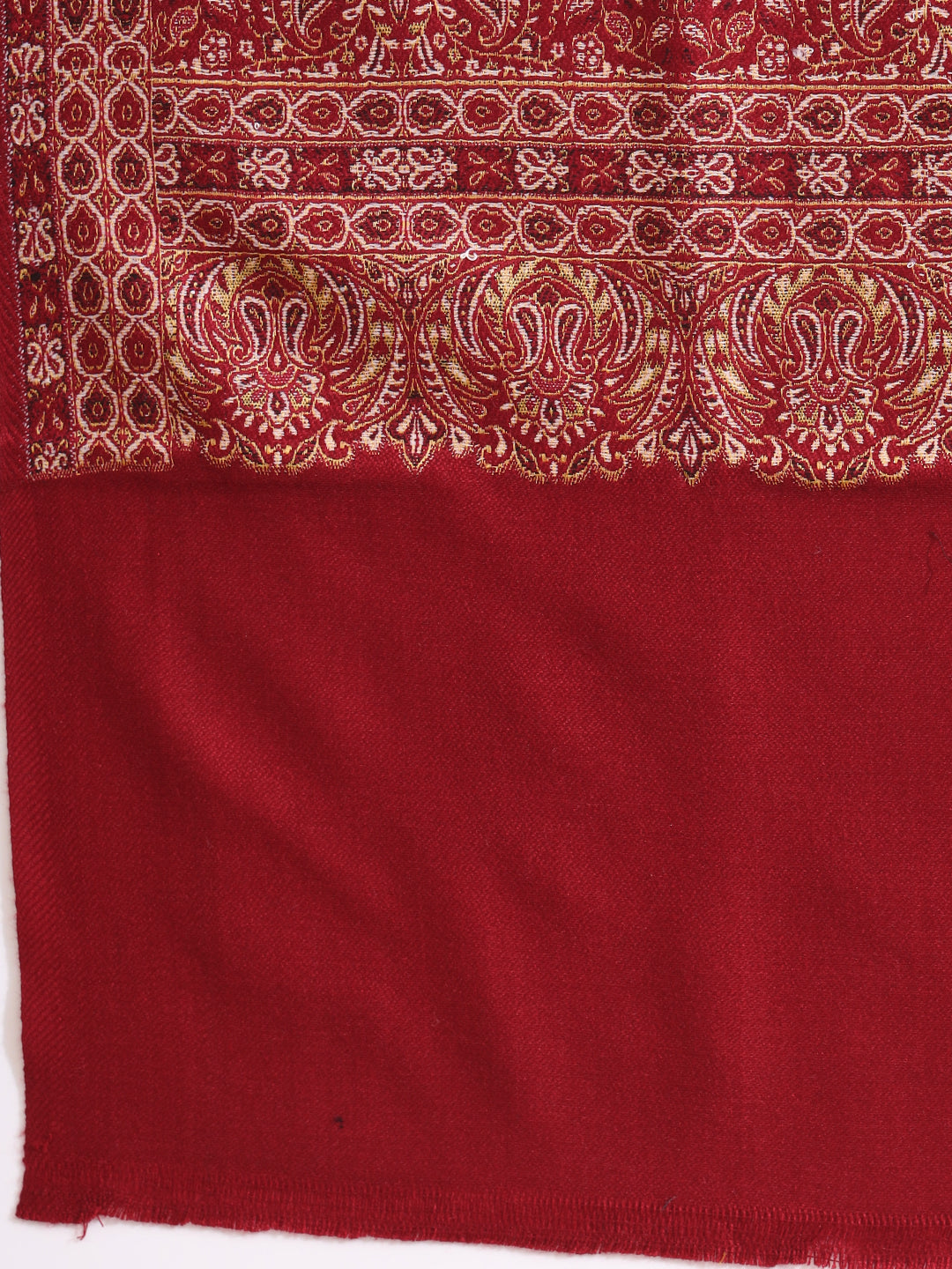 Woven Ethnic Patterned Warm Shawl for Men | Maroon