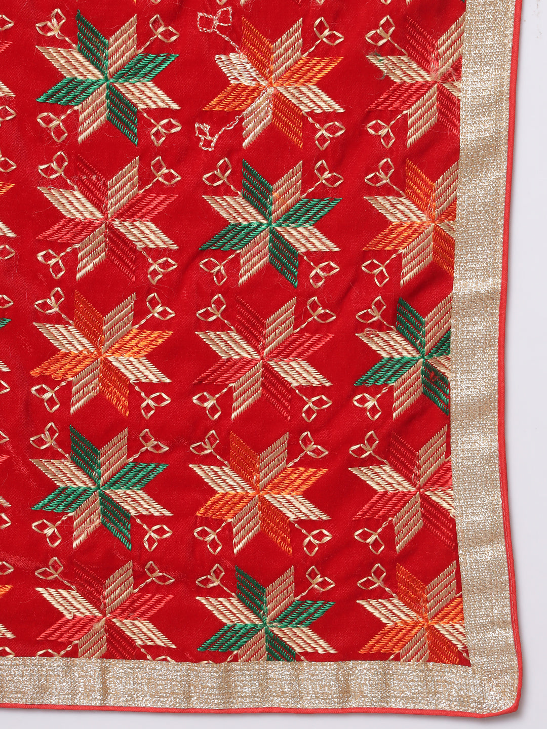 Velvet Phulkari Dupatta with Heavy Embroidery | Maroon