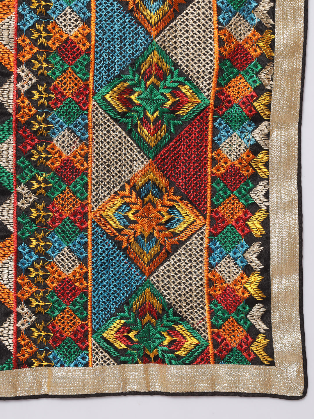 Bagh Phulkari Dupatta in Heavy Embroidery | Black