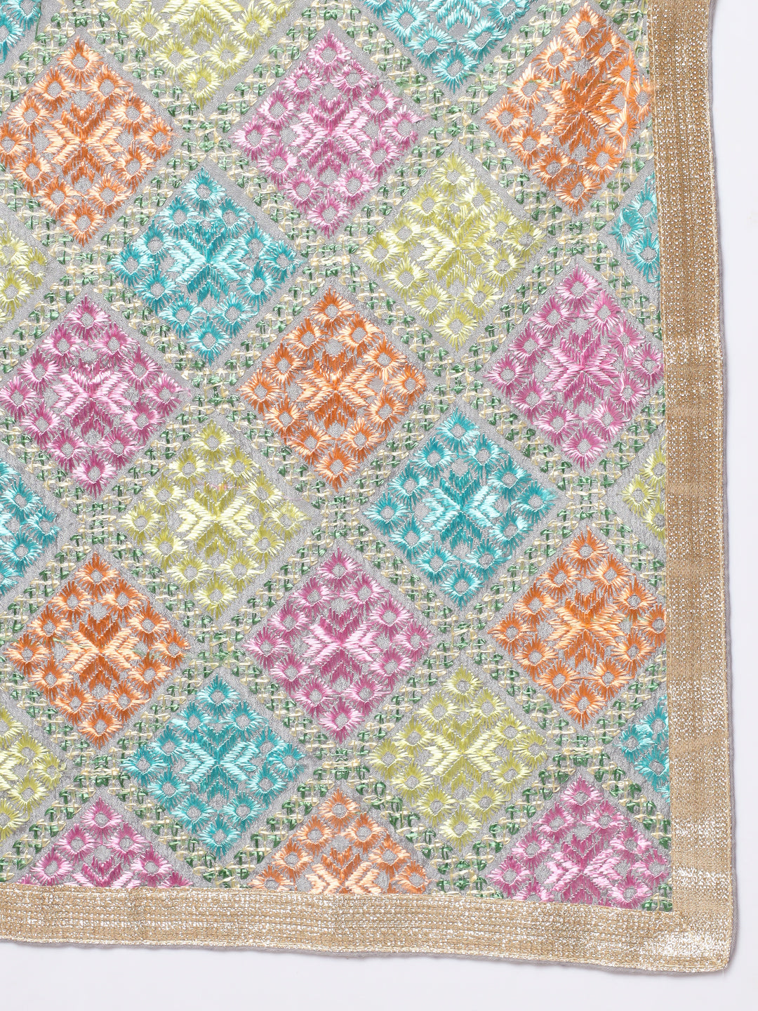 Punjabi Phulkari Dupatta with Heavy Embroidery | Multicolor