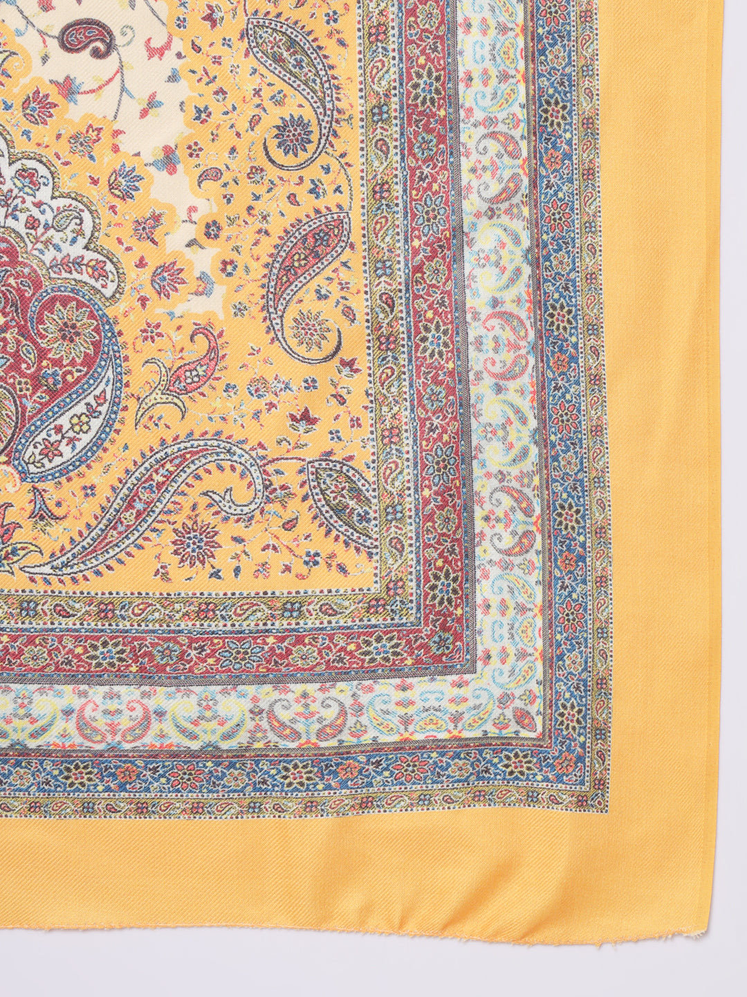 Unstitched Printed Design Kalamkari Handwork Dress Material | Yellow