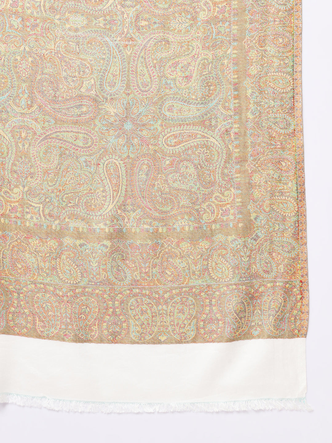 Women Woven Design Modal Shawl | White