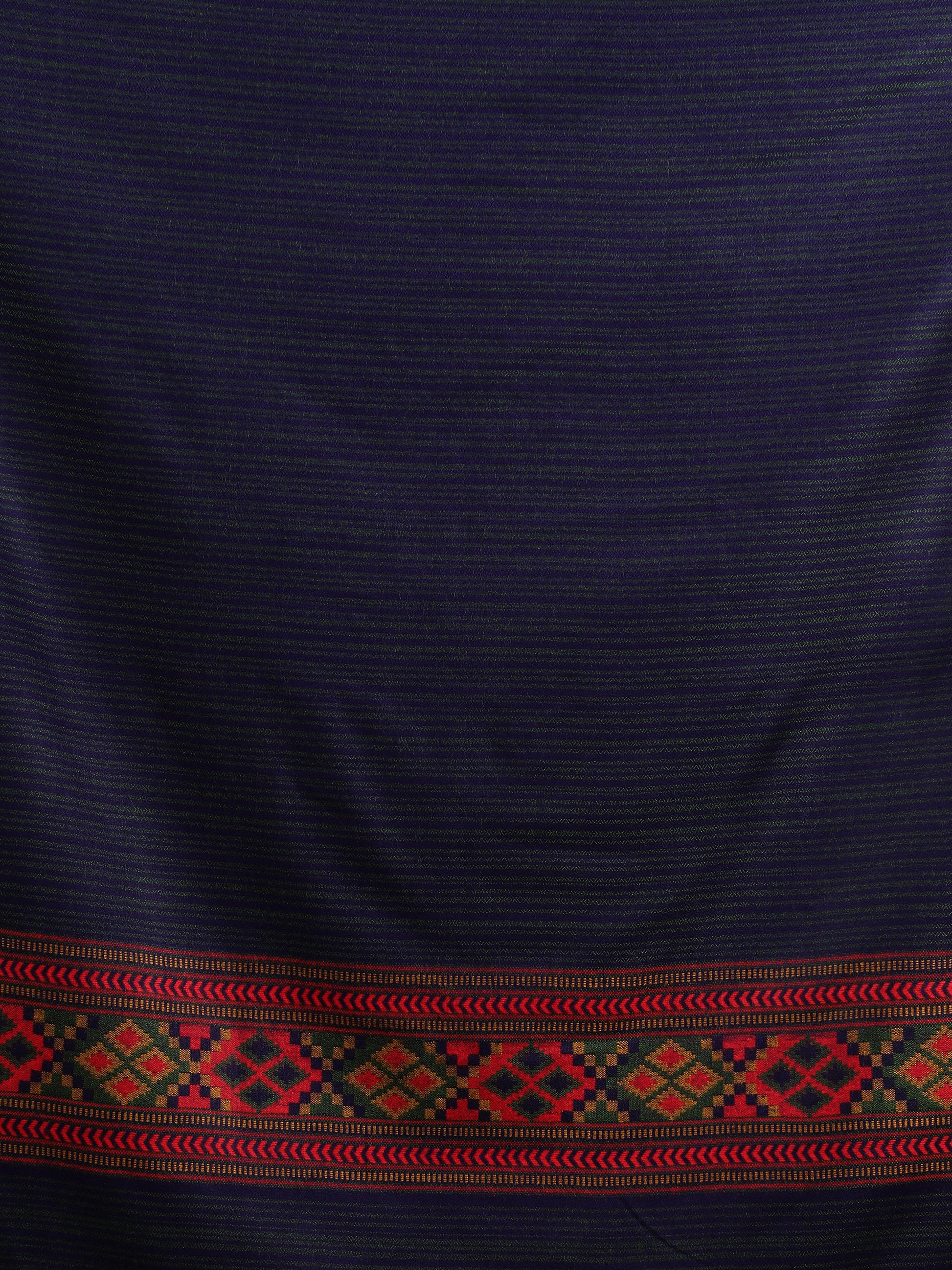 Kullu Himalayan Striped Border Shawl for Women | Blue
