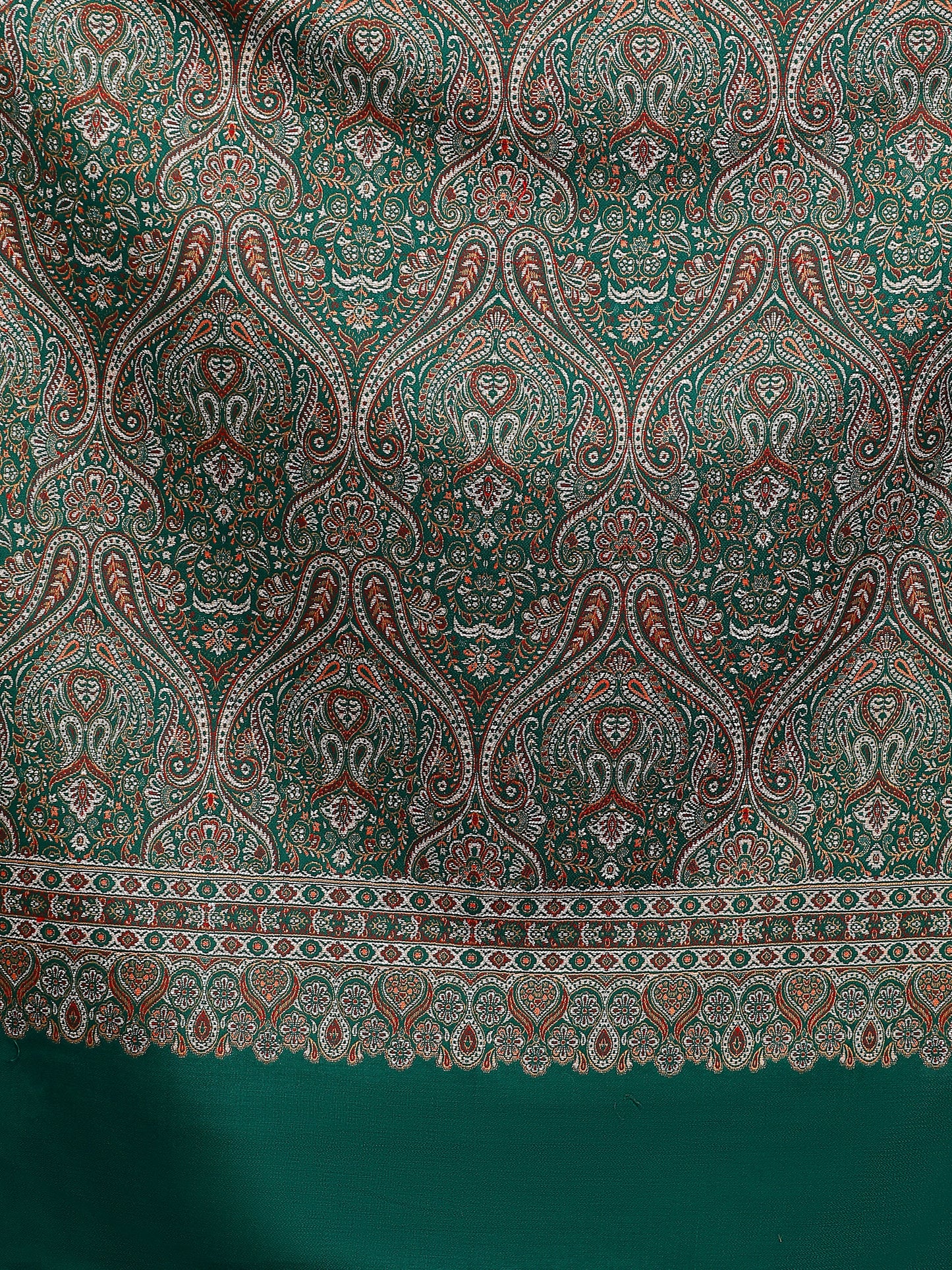 Women Jacquard Design Woven Shawl | Green