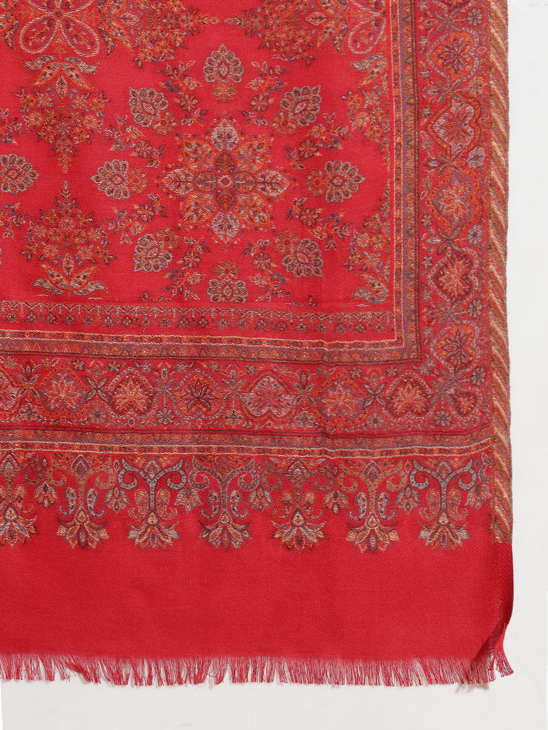 Kani Floral Jaal Zari Weave Pure Wool Shawl For Women | Maroon