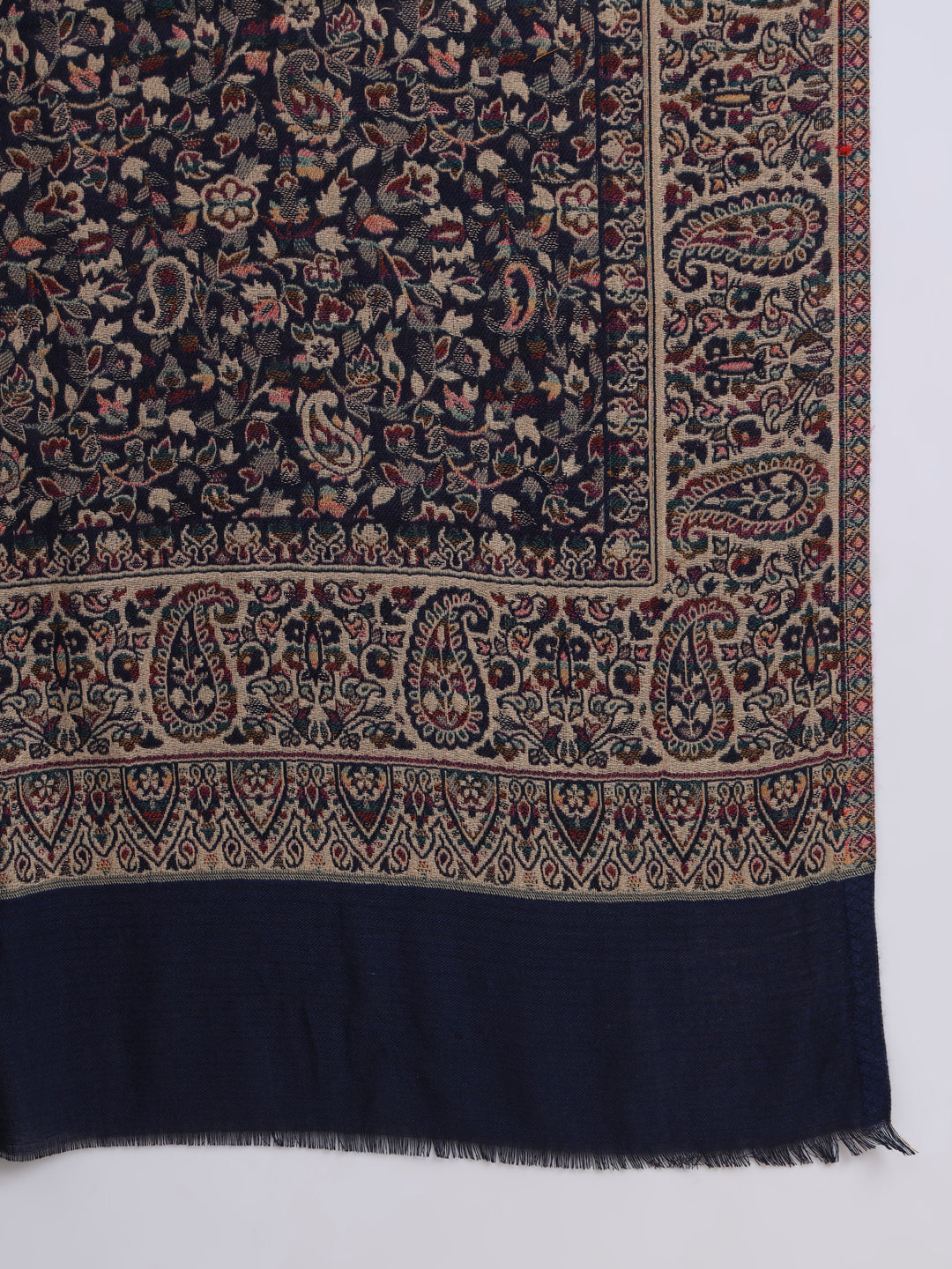Kani Weave Woven Stole for Men in Paisley Jaal Patterns | Blue