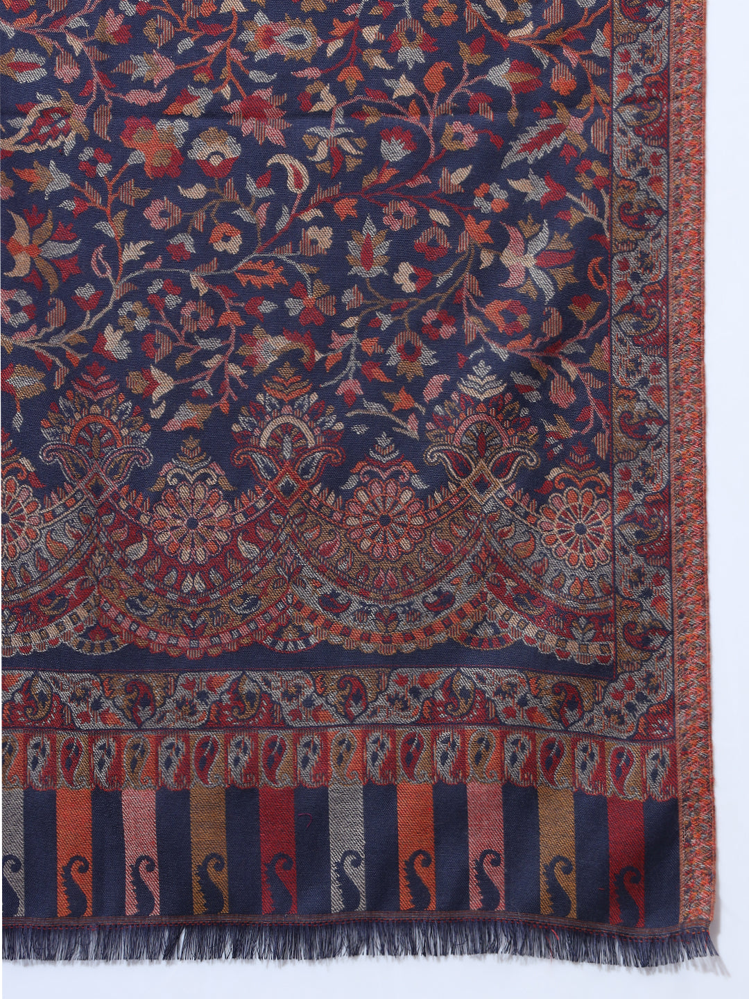 Kani Weave Woven Stole for Women in Paisley Jaal Patterns | Blue