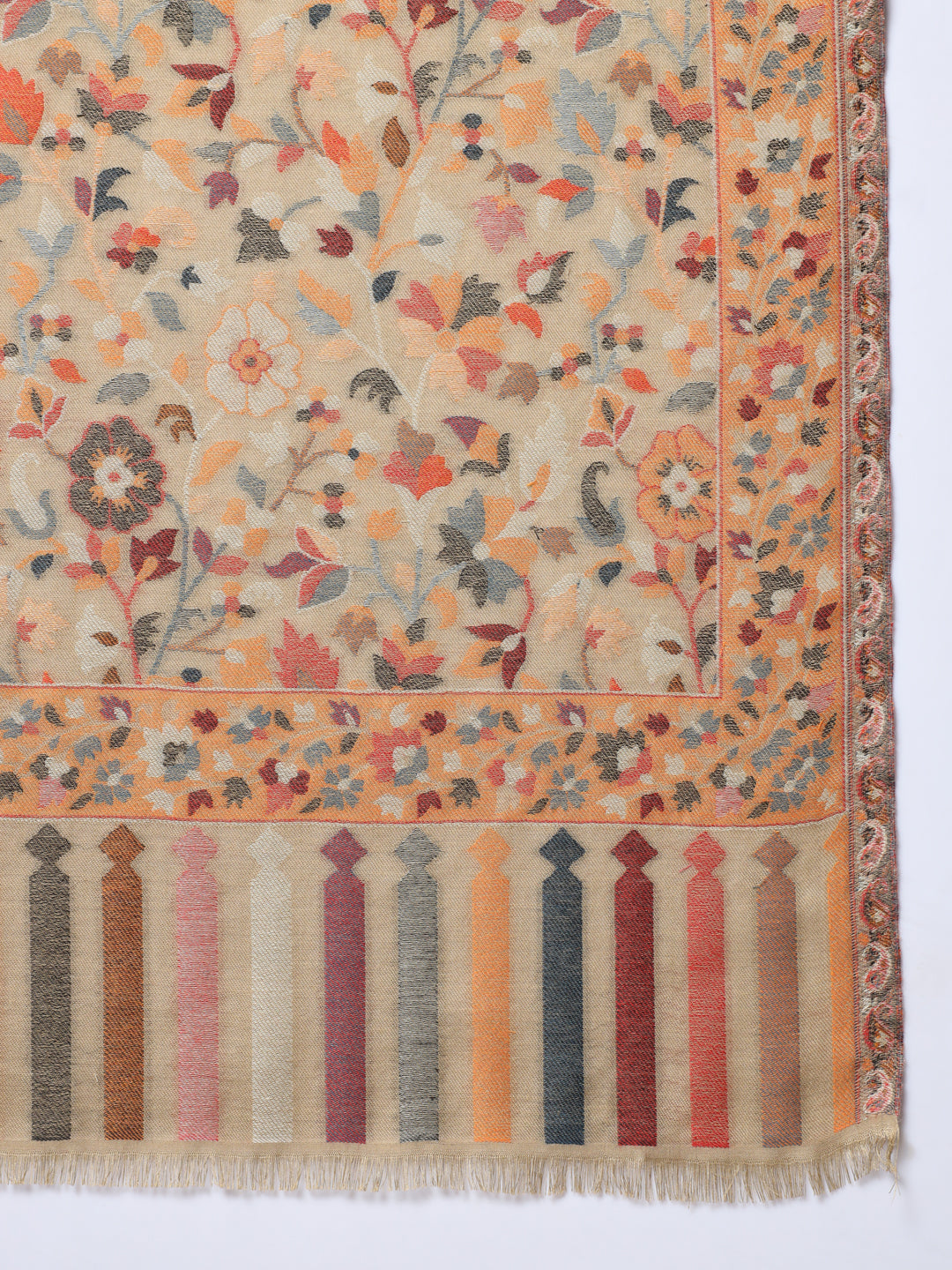 Kani Woven Shawl for Women in Paisley Design Weaving | Brown