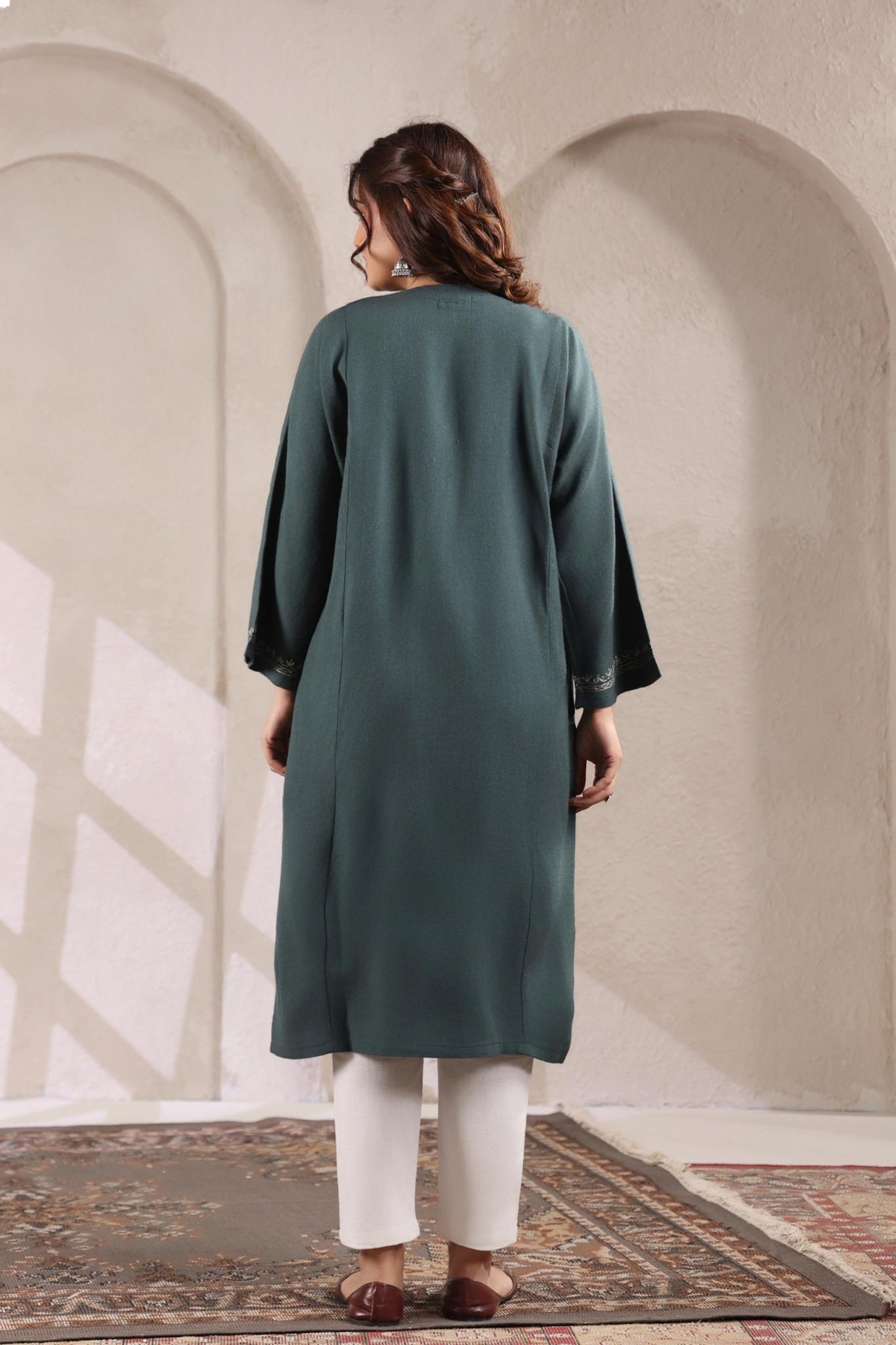 Kashmiri Pheran with Zari Embroidery | Grey