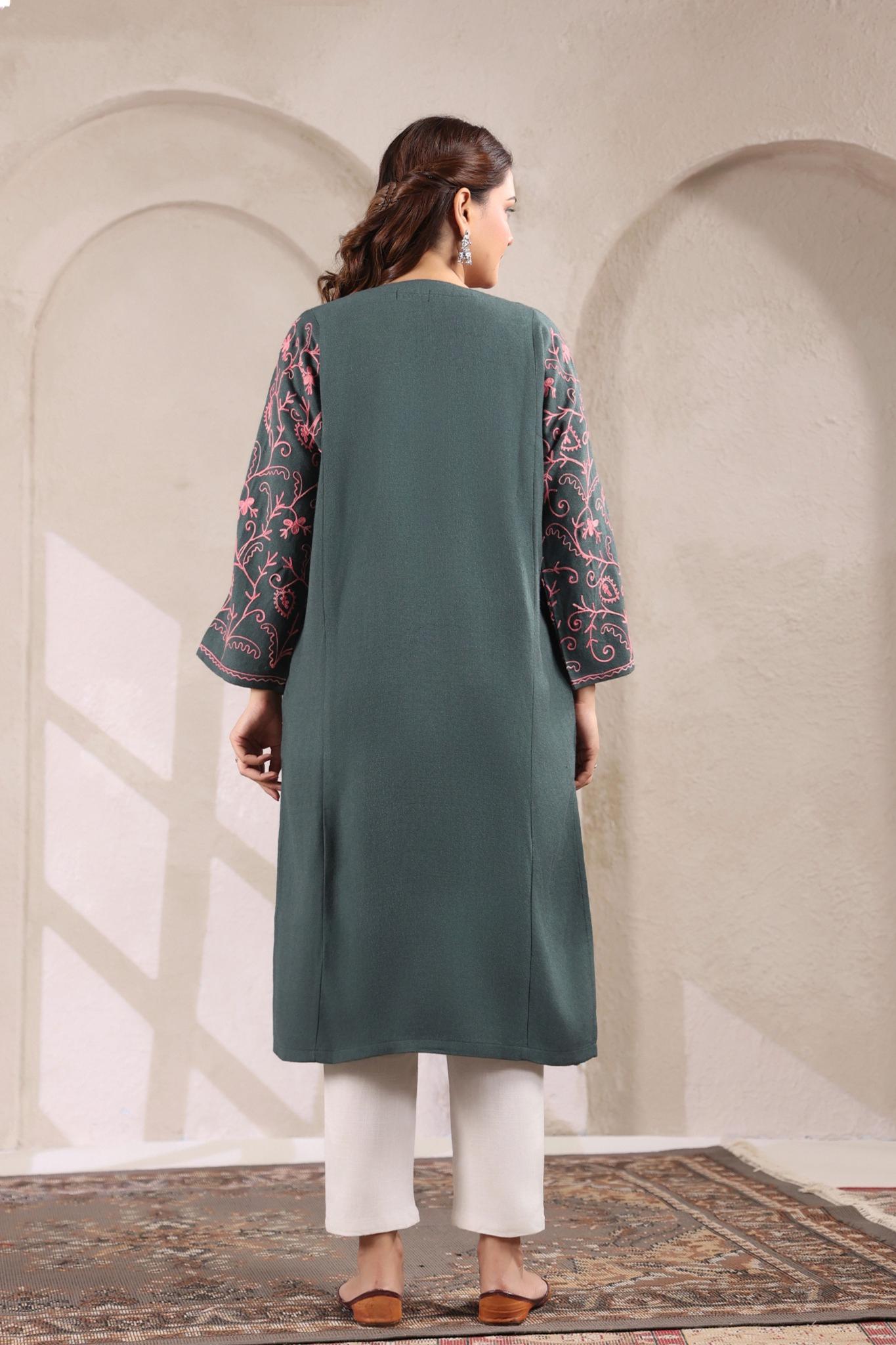 Chinar Embroidery Kashmiri Pheran | Grey