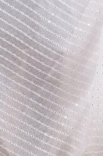 Pure Cotton Embroidered Dupatta for Men with Sequin | White - view 5