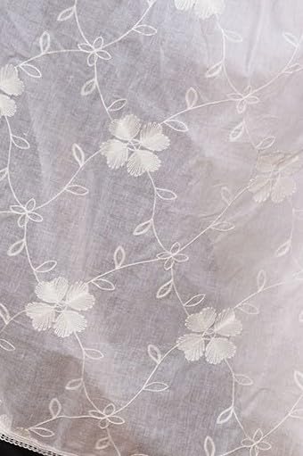 Pure Cotton Self Embroidery Dupatta for Men | White - view 5
