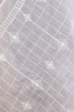 Pure Cotton Self Embroidery Dupatta for Men | White - view 5