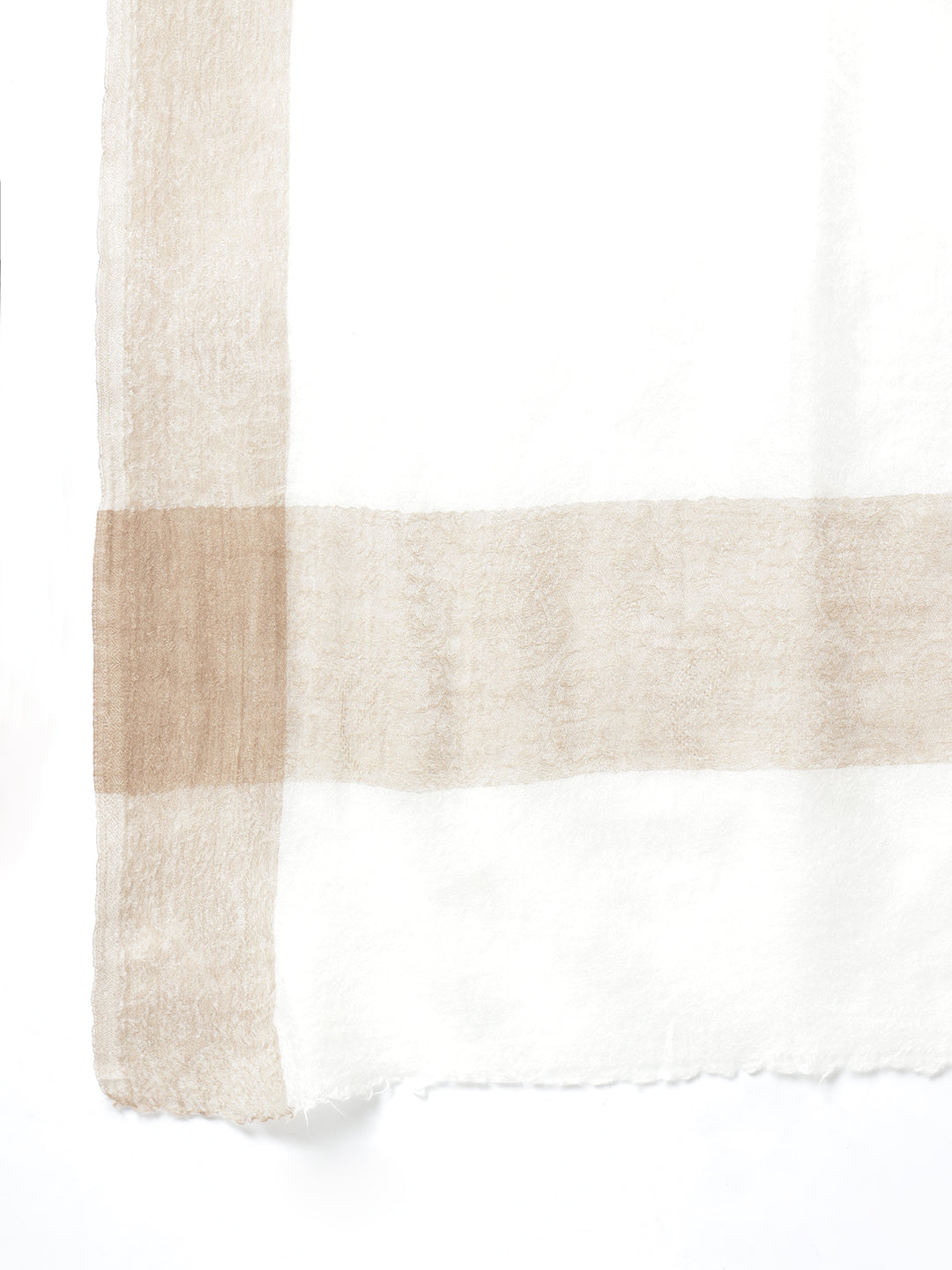 Ultra Soft Fine-Wool Woven Stole For Women | White