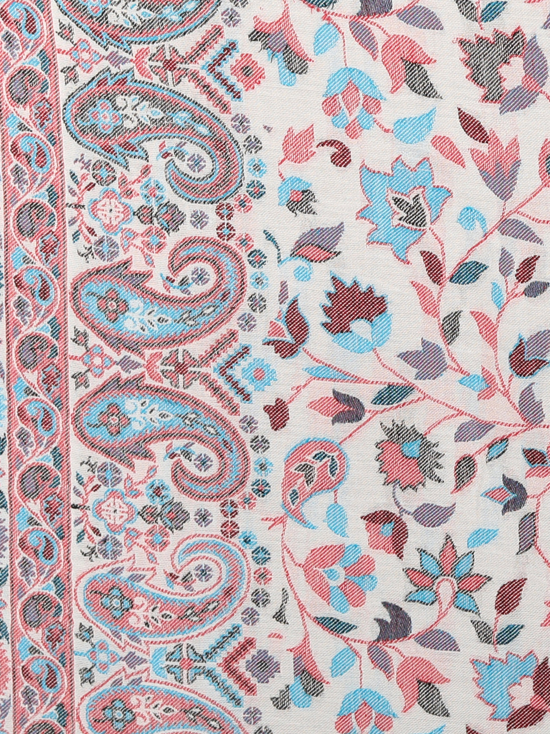 Men's Traditional Kani Weave Royal Shawl | White