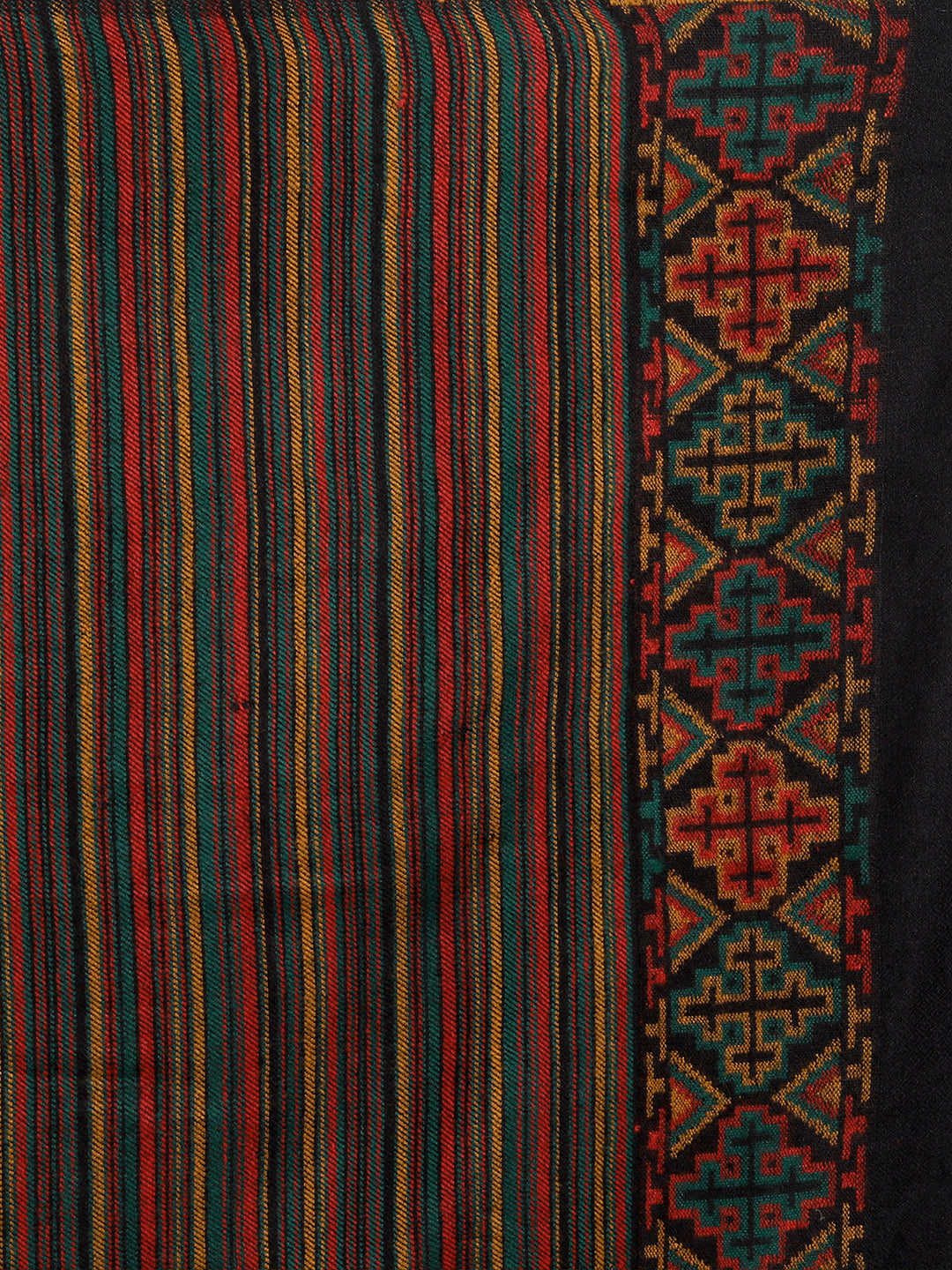 Kullu Stripes Himalayan Shawl for Women| Black