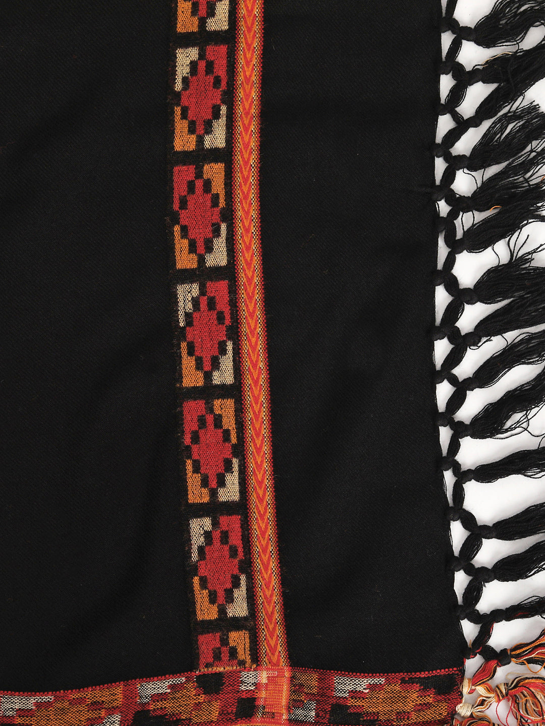 Men's Traditional Kullu Woven Stole | Black