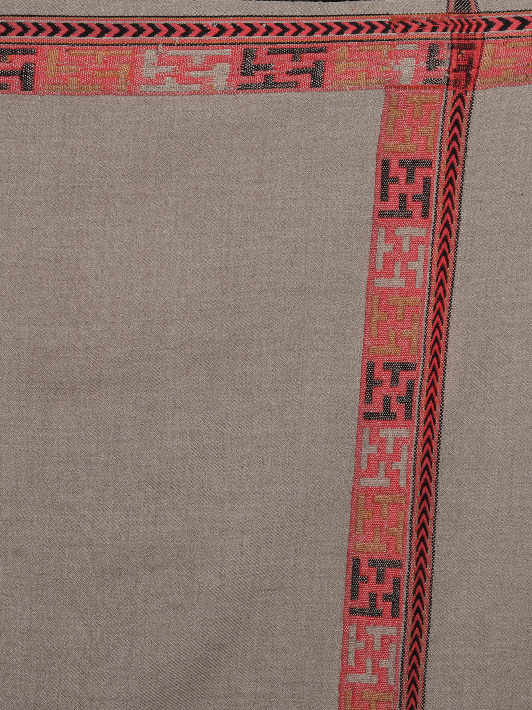 Kullu Himalayan Striped Border Shawl for Women | Brown