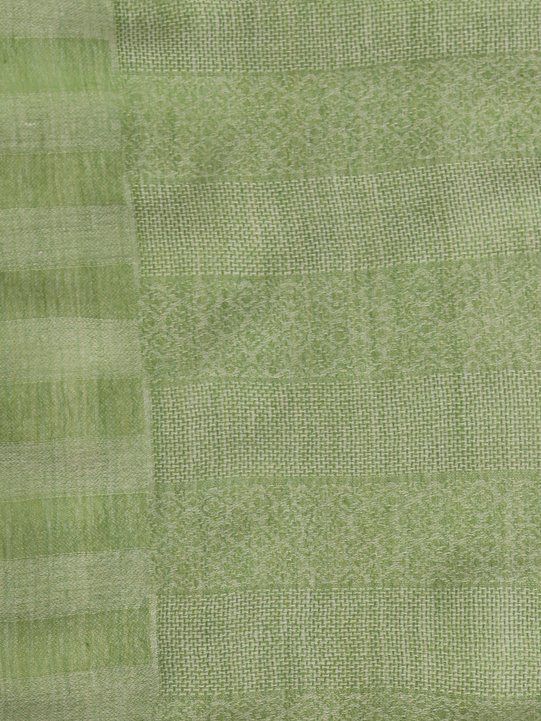 Pure Fine Wool Woolen Stole for Women in Striped Weaving | Green