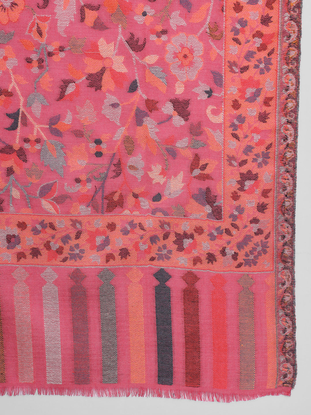 Kani Woven Shawl for Women in Paisley Design Weaving | Magenta