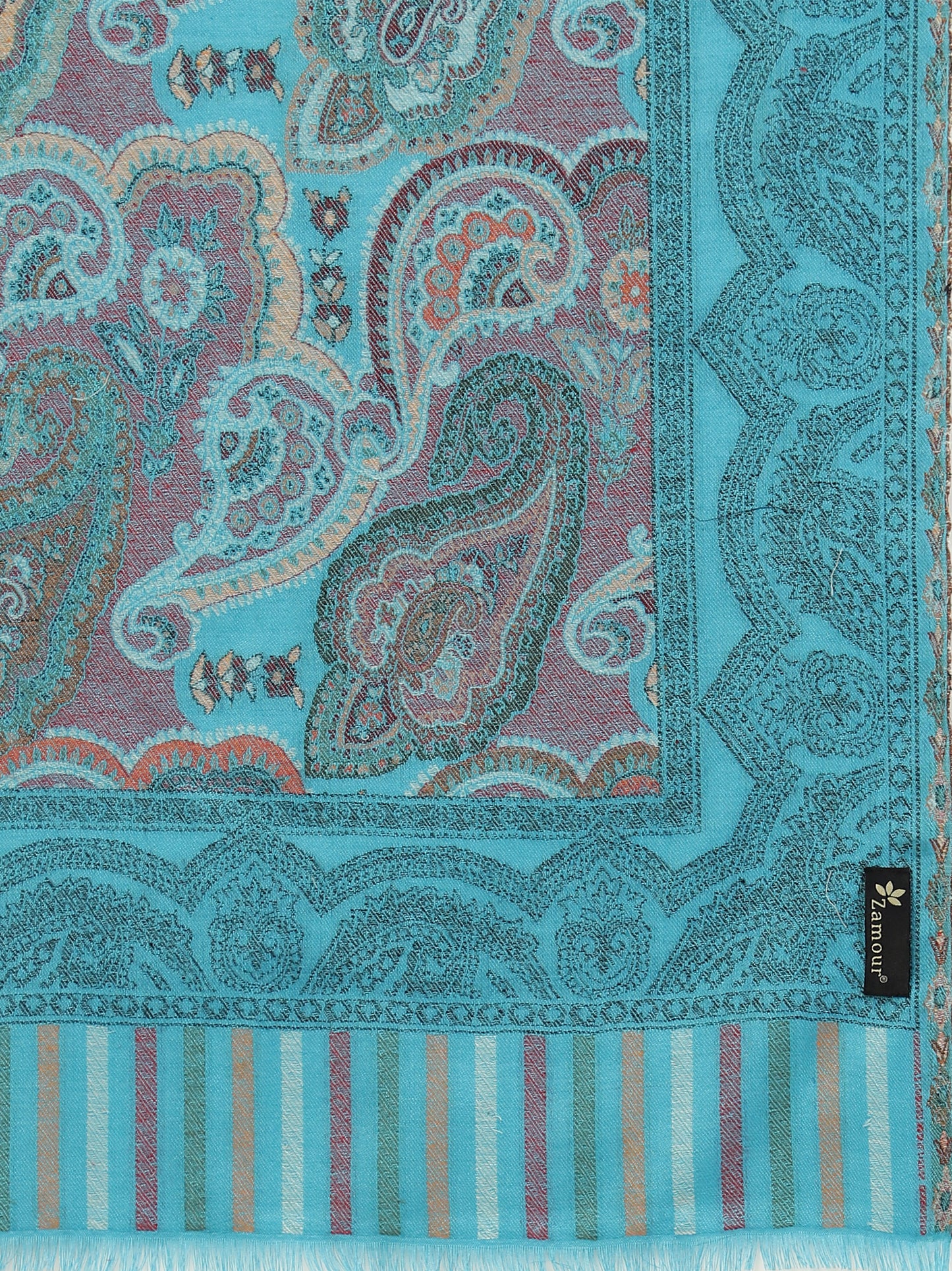 Kani Paisley Weave Pure Wool Shawl For Women | Firozi