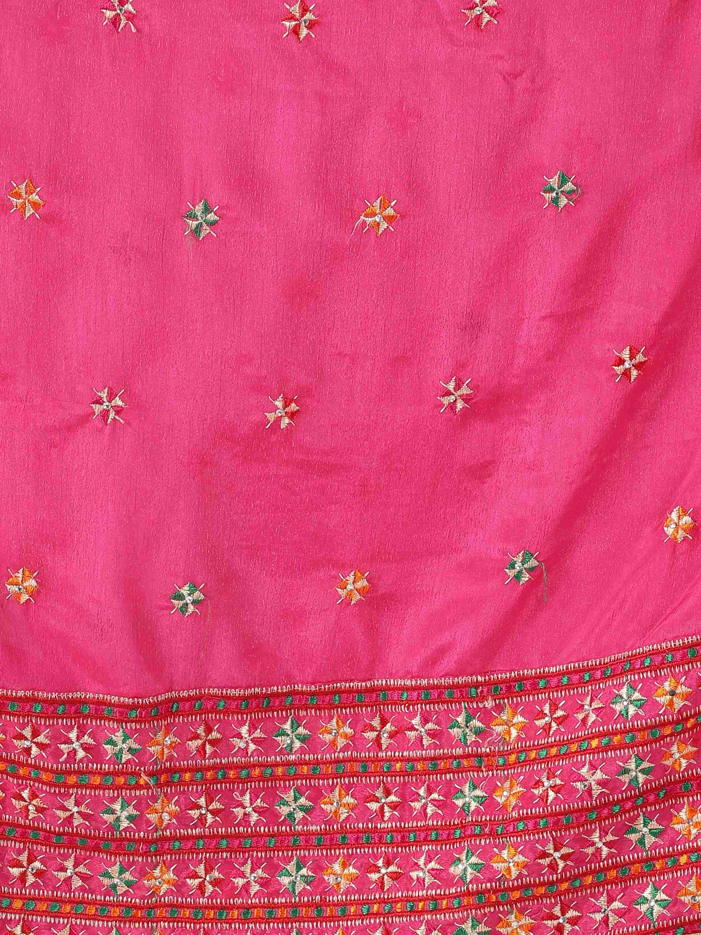 Punjabi Phulkari Dupatta for Men with Heavy Embroidery Border | Pink