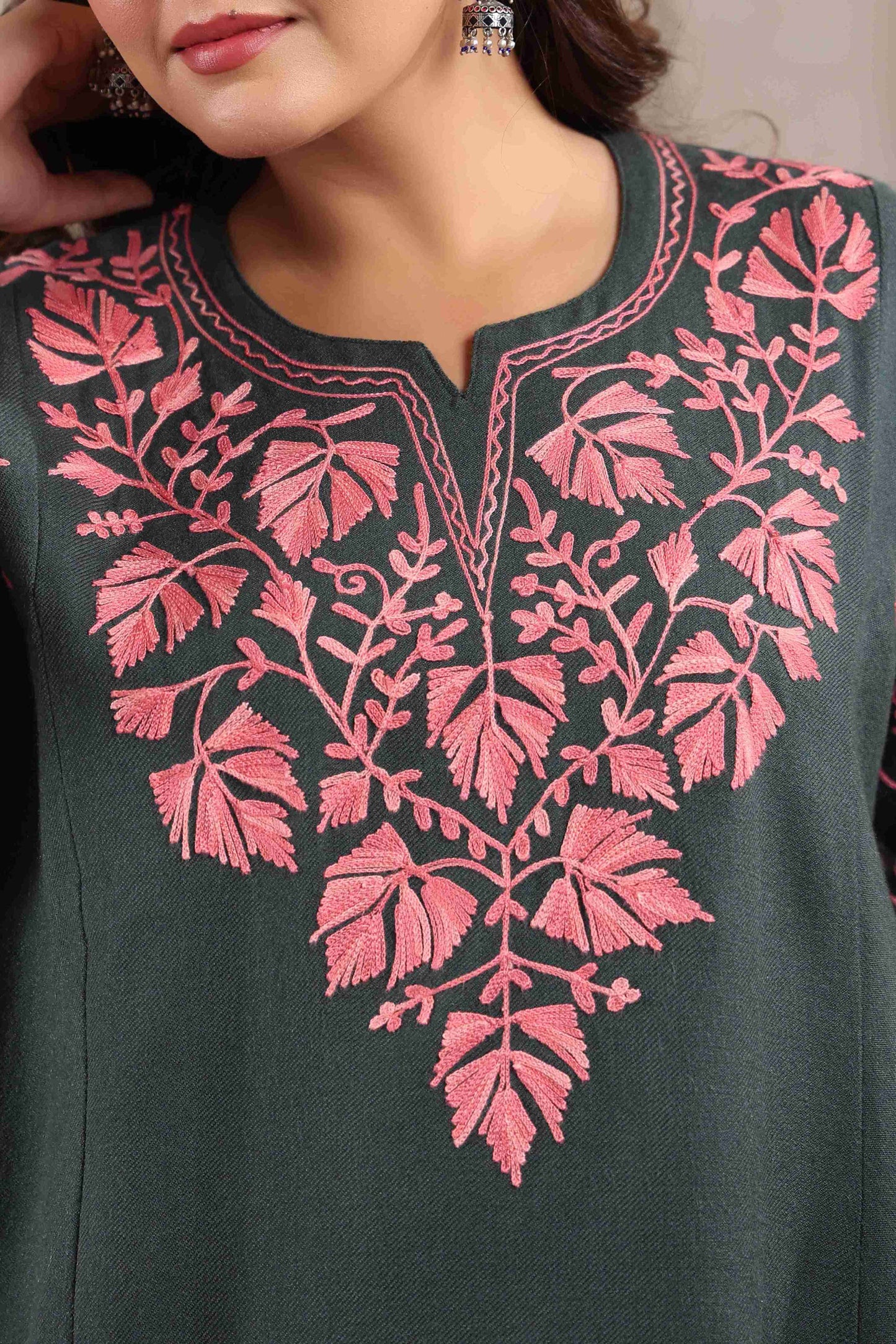 Chinar Embroidery Kashmiri Pheran | Grey
