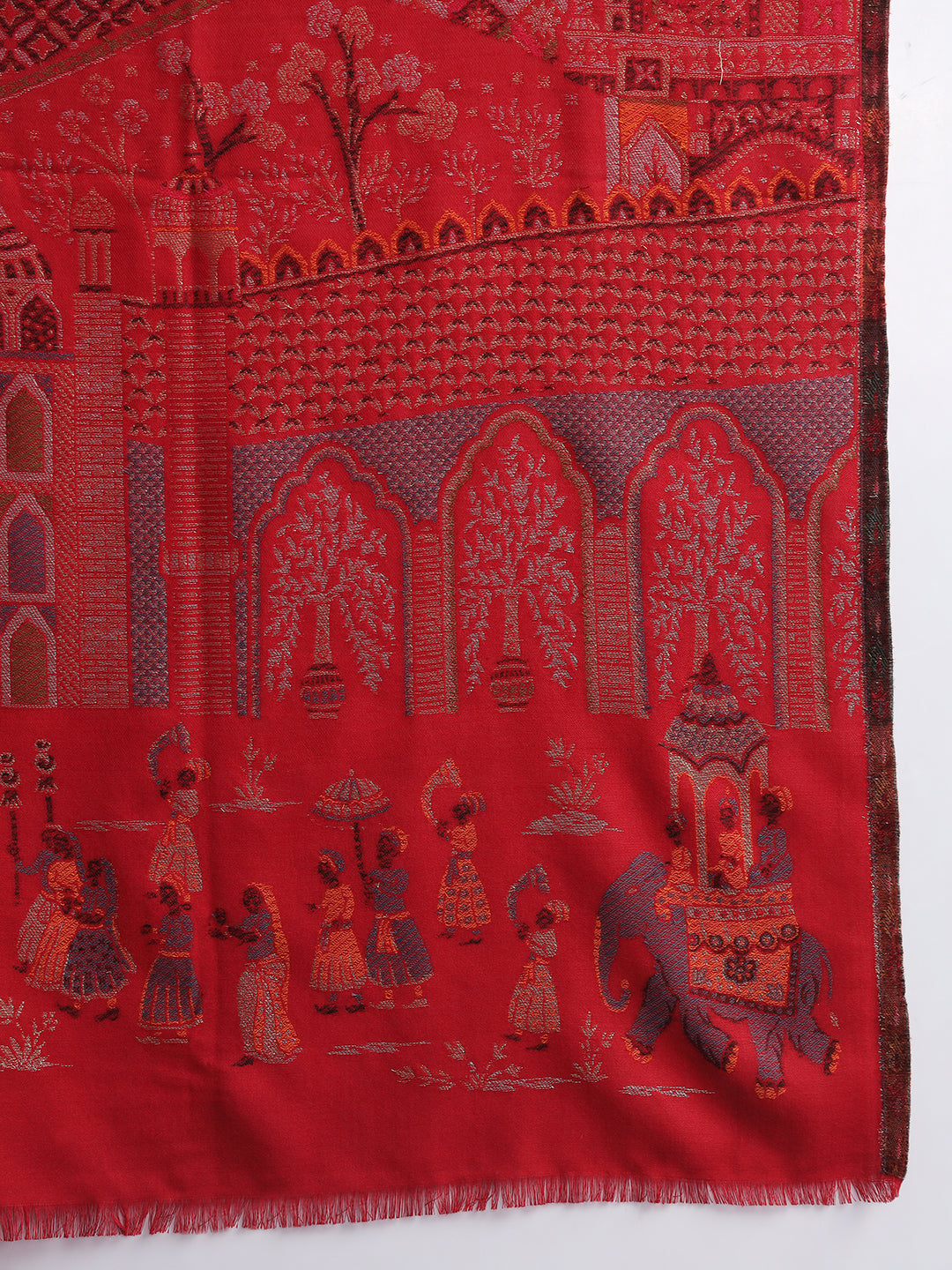 Kani Pure Wool Shawl for Women with Paisley Zari Pattern | Maroon