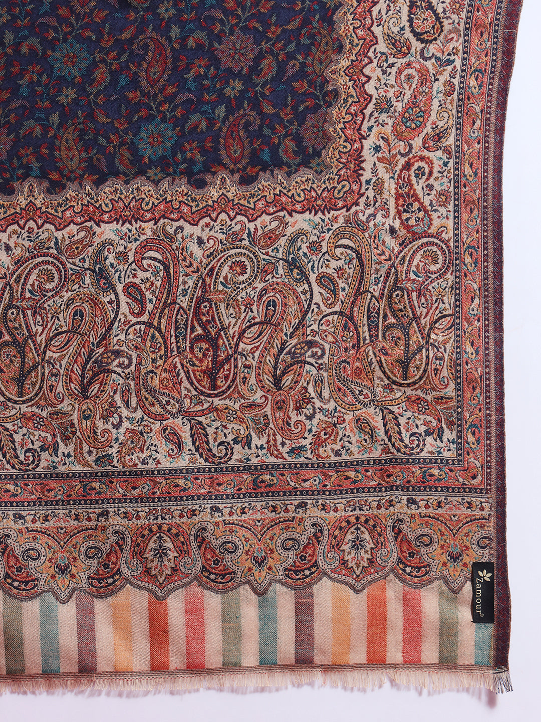 Kani Kashmiri Jaal Royal Shawl for Women | Blue