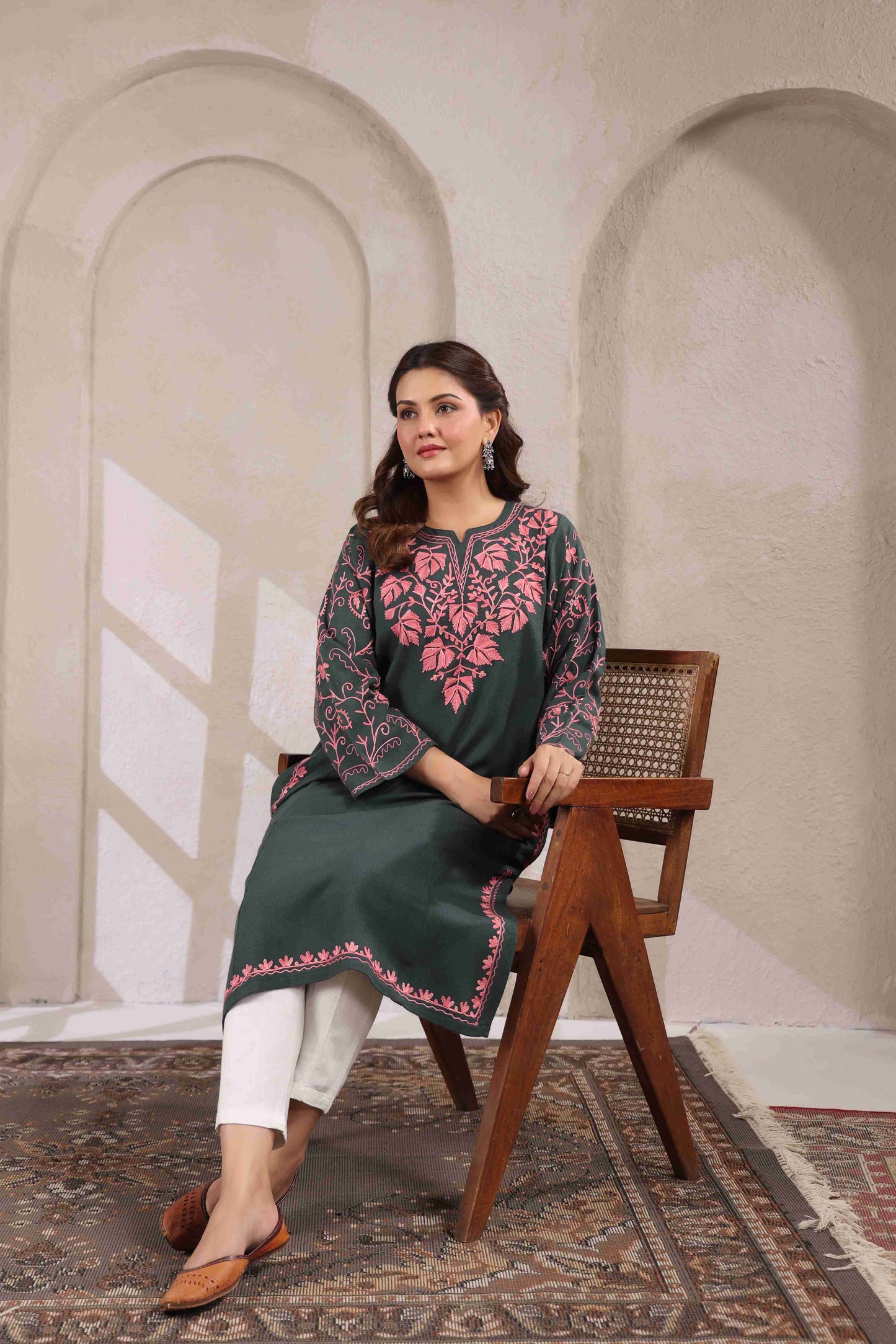 Chinar Embroidery Kashmiri Pheran | Grey
