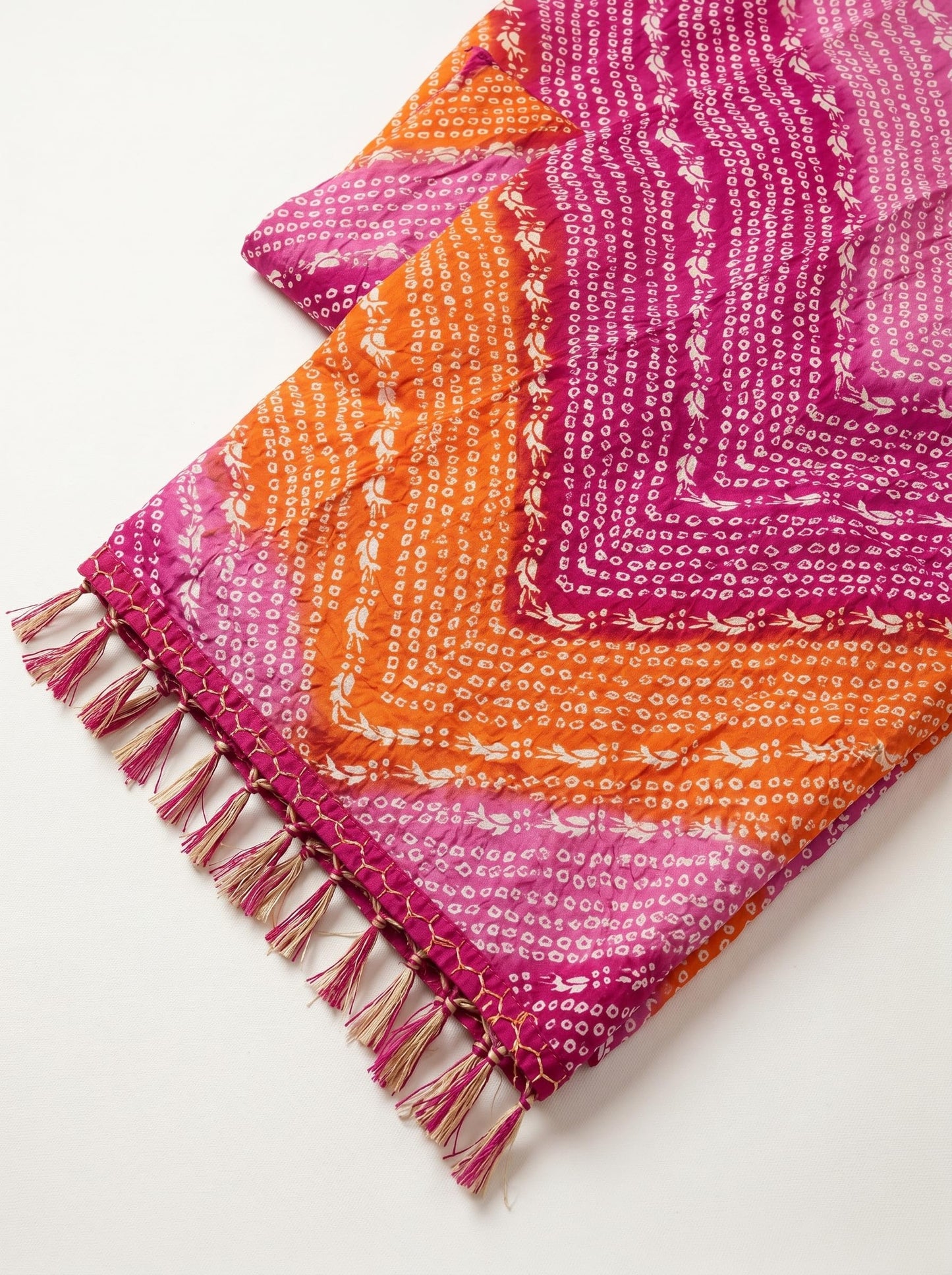 Chinnon Bandhani Dupatta for Women | Pink Orange - view 7