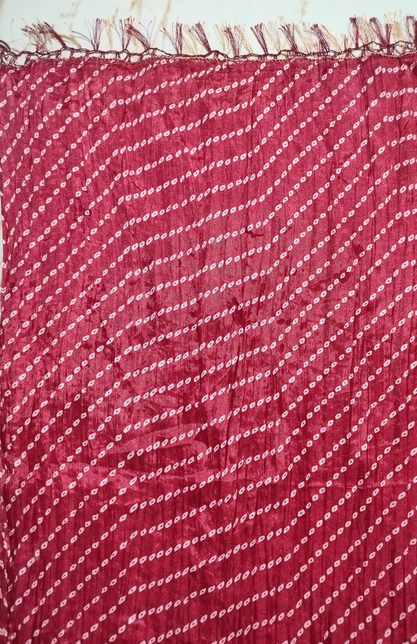 Printed Bandhani Dupatta for Men | Maroon - view 5