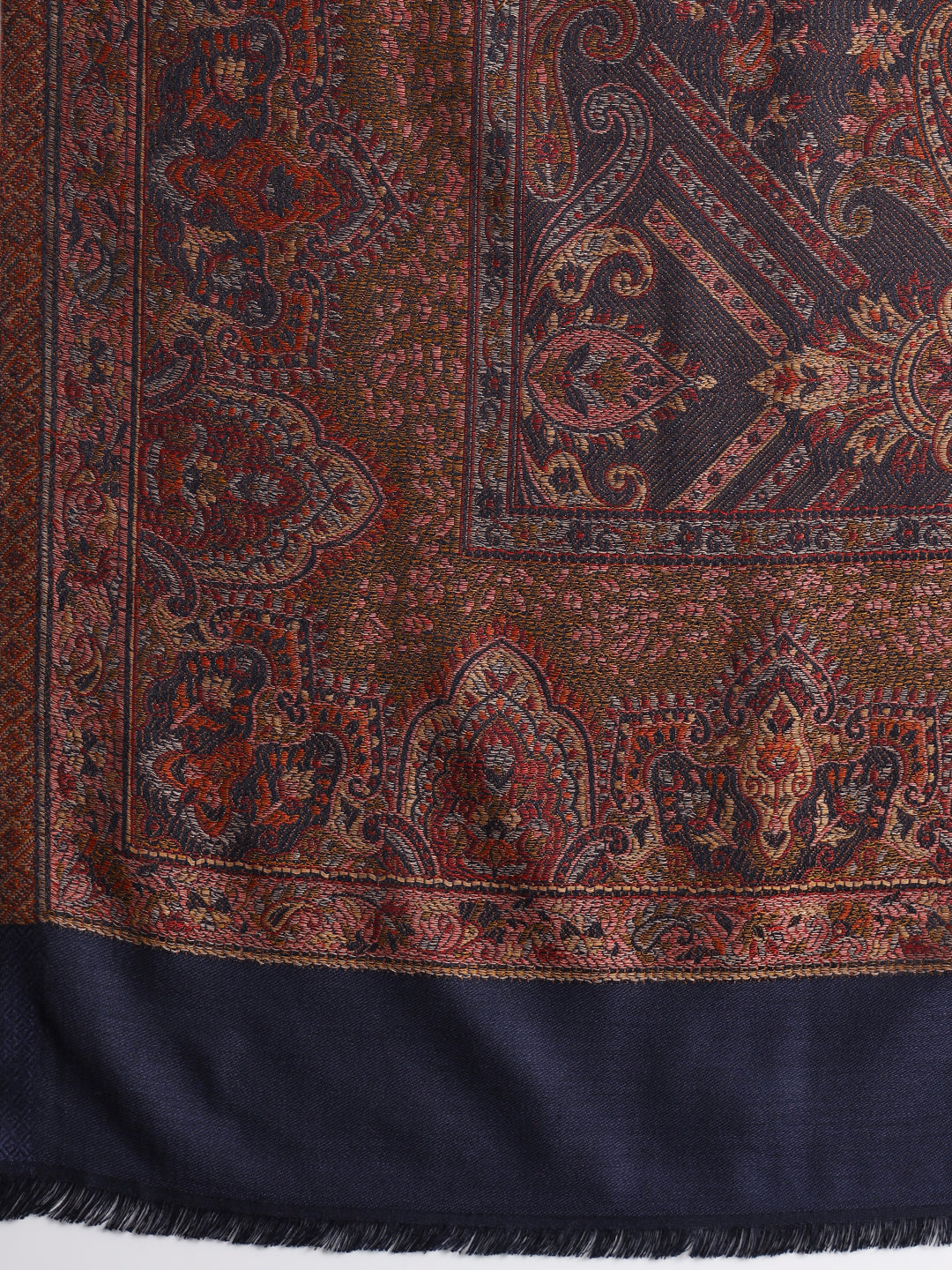 Jamawar Woven Jacquard Ethnic Shawl for Men | Blue
