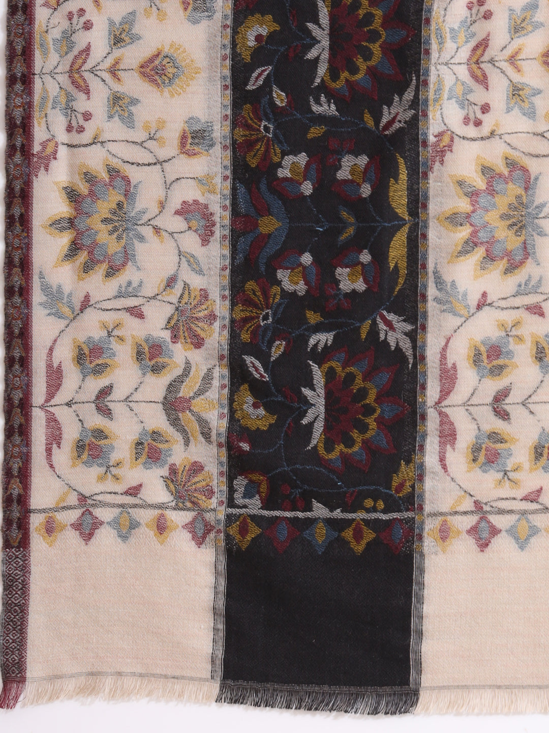 Kani Weave Traditional Pure Wool Shawl for Men | Black