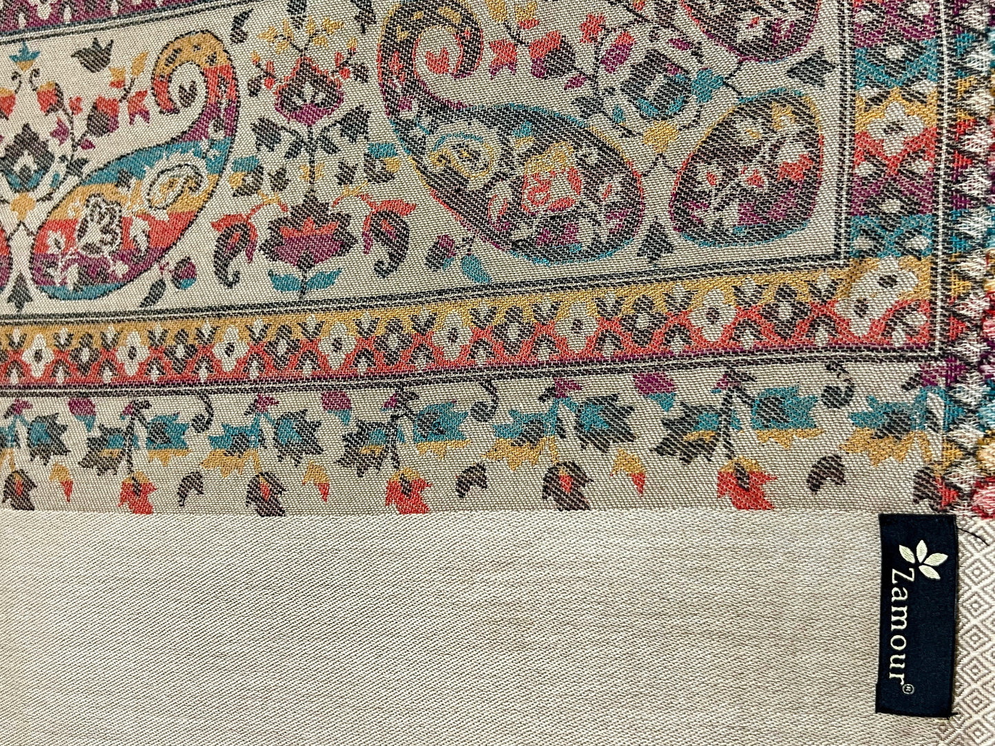 Woolen Shawl for Women in Paisley Design Weaving | Brown