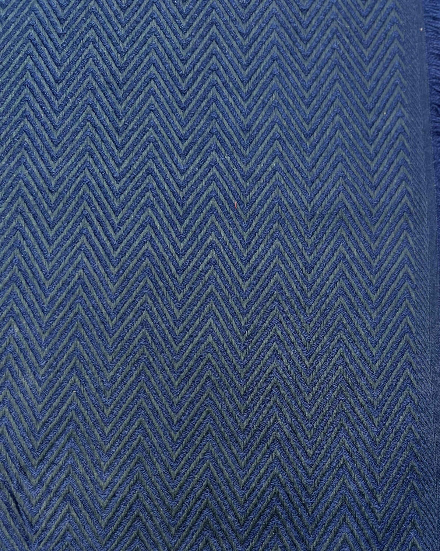 Soft Woollen Muffler for Women | Navy Blue Zigzag Scarf