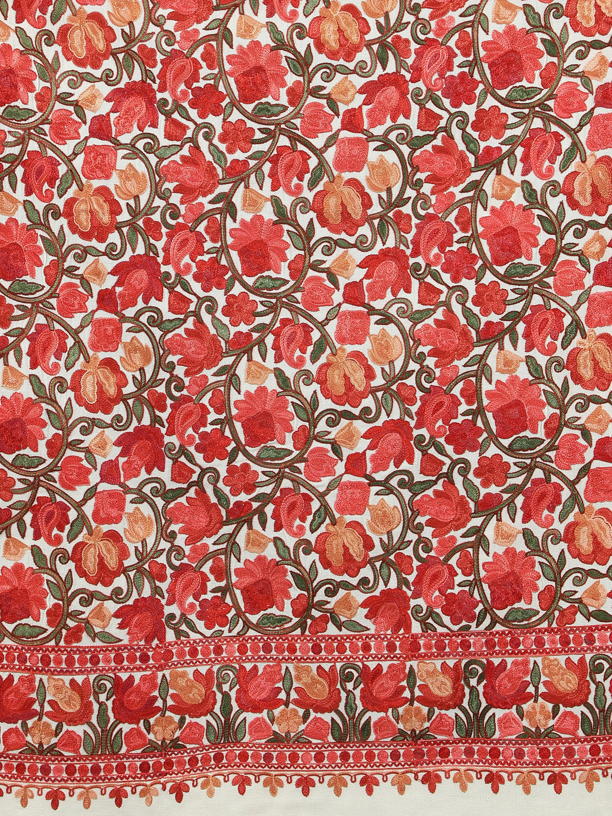 Kashmiri Aari Embroidery Woollen Stole for Men | Off White - view 6