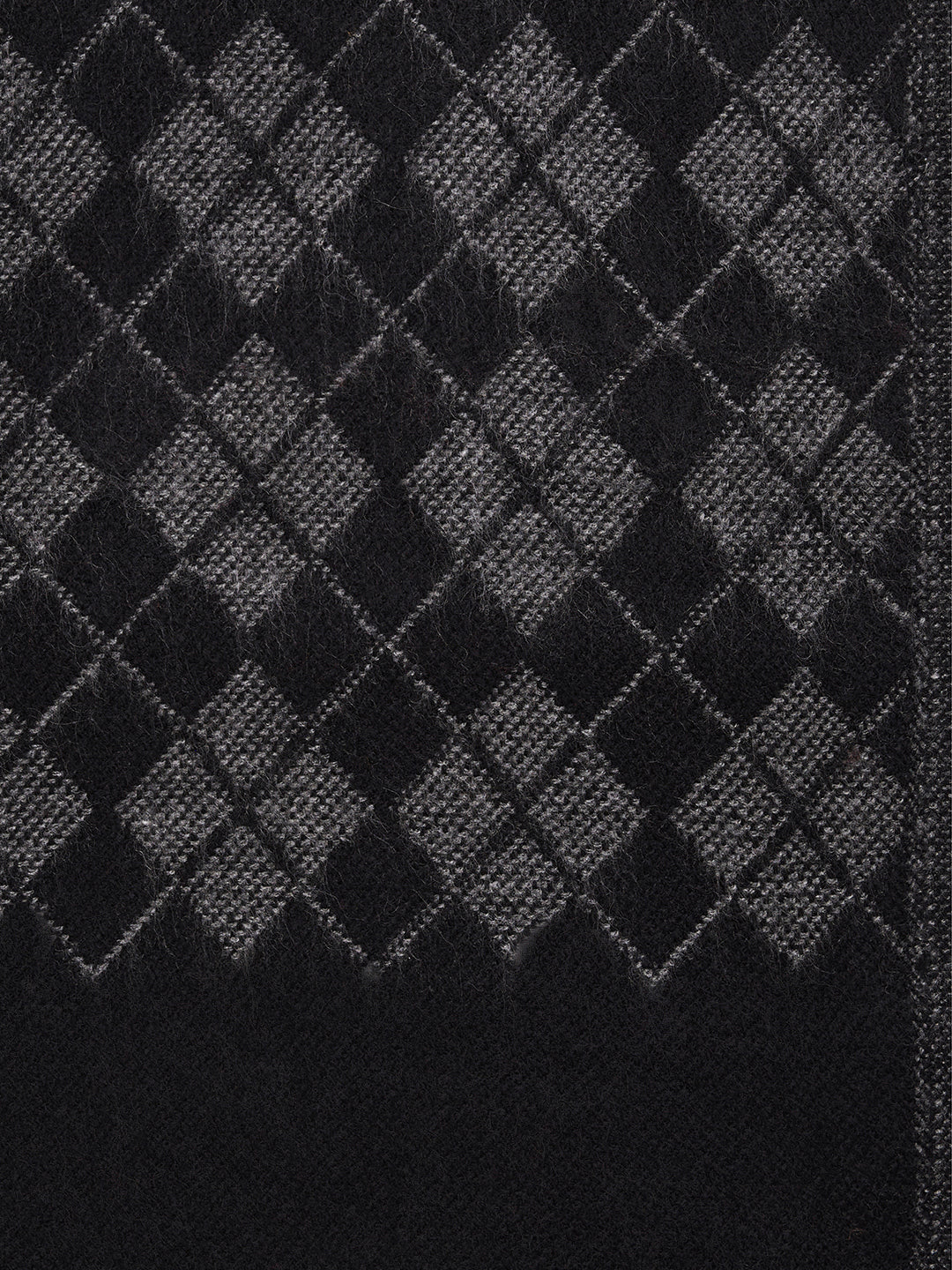 Soft Woollen Muffler for Men | Black Grey Scarf