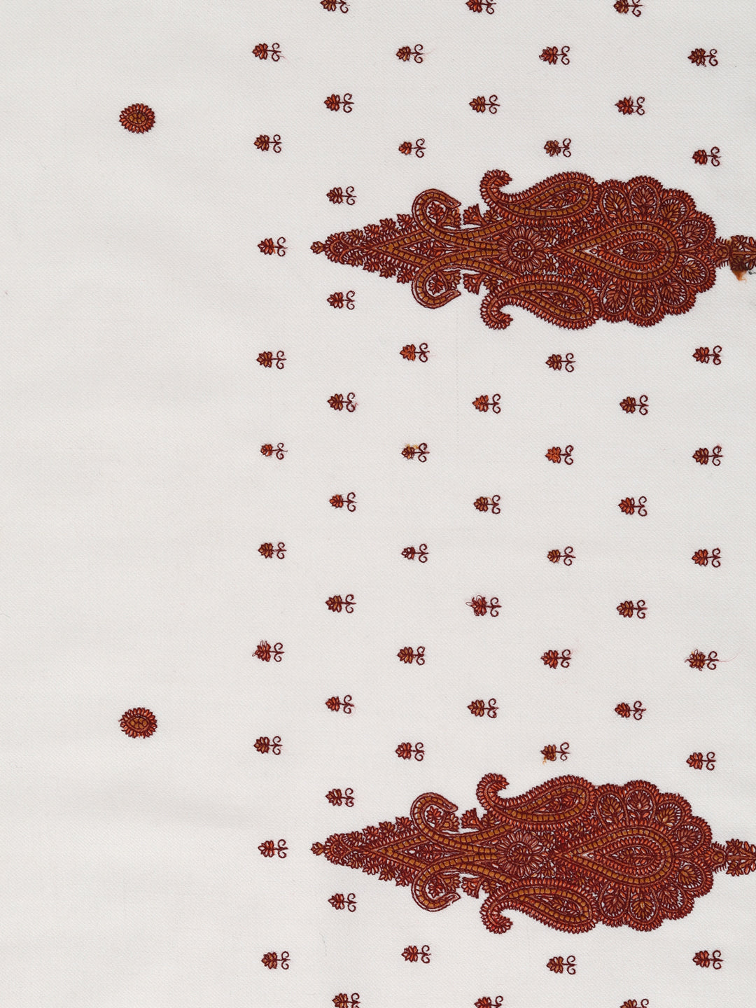 Fine Embroidery Paper Mache Kashmiri Wool Shawl | Creame - Zamour