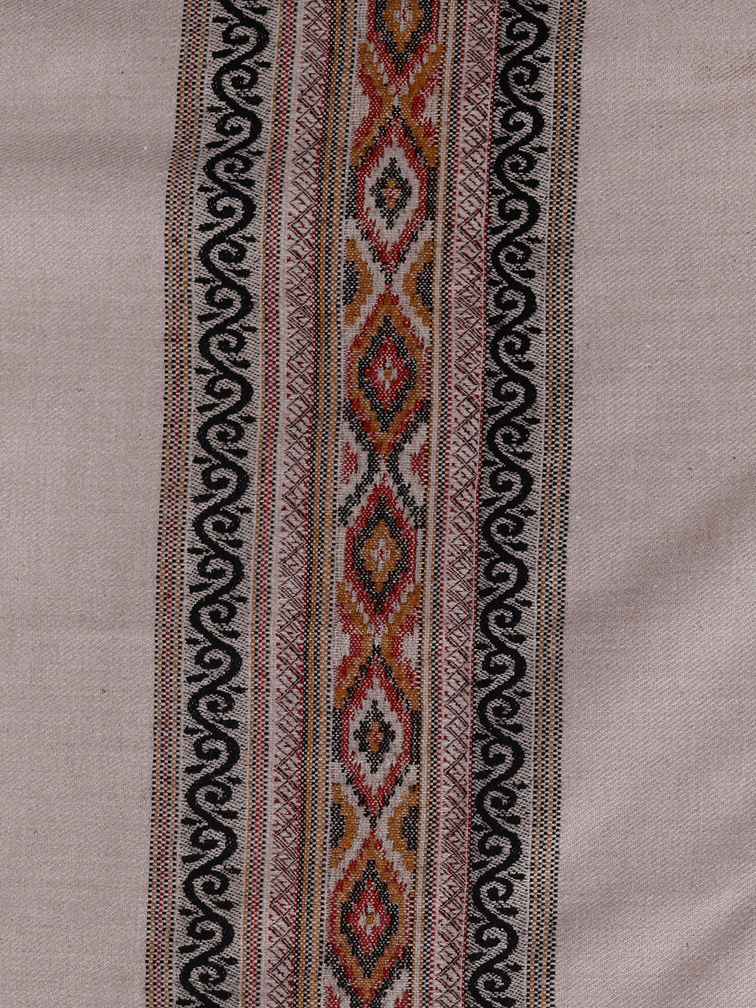 Men's Traditional Kullu Weave Himalayan Shawl | Grey - Zamour