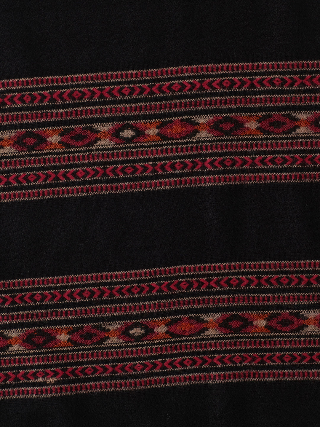 Men's Traditional Kullu Weave Himalayan Shawl | Black - Zamour