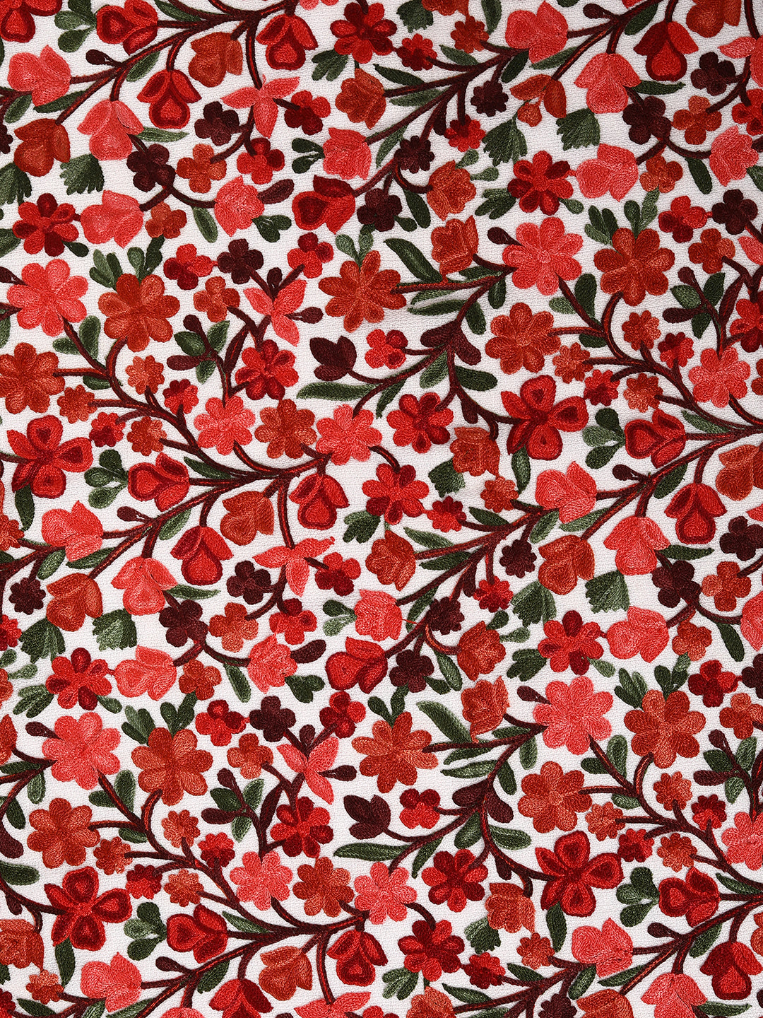 Punjabi Stole with Kashmiri Aari Jaal Embroidery | White - Zamour