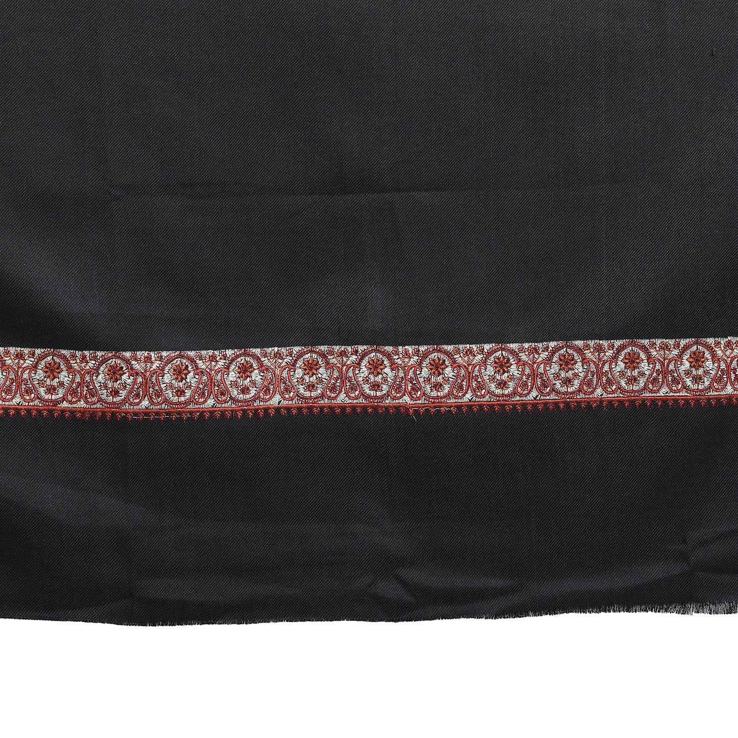 Traditional Lohi with Fine Needle Kashmiri Border | Large Size - Zamour